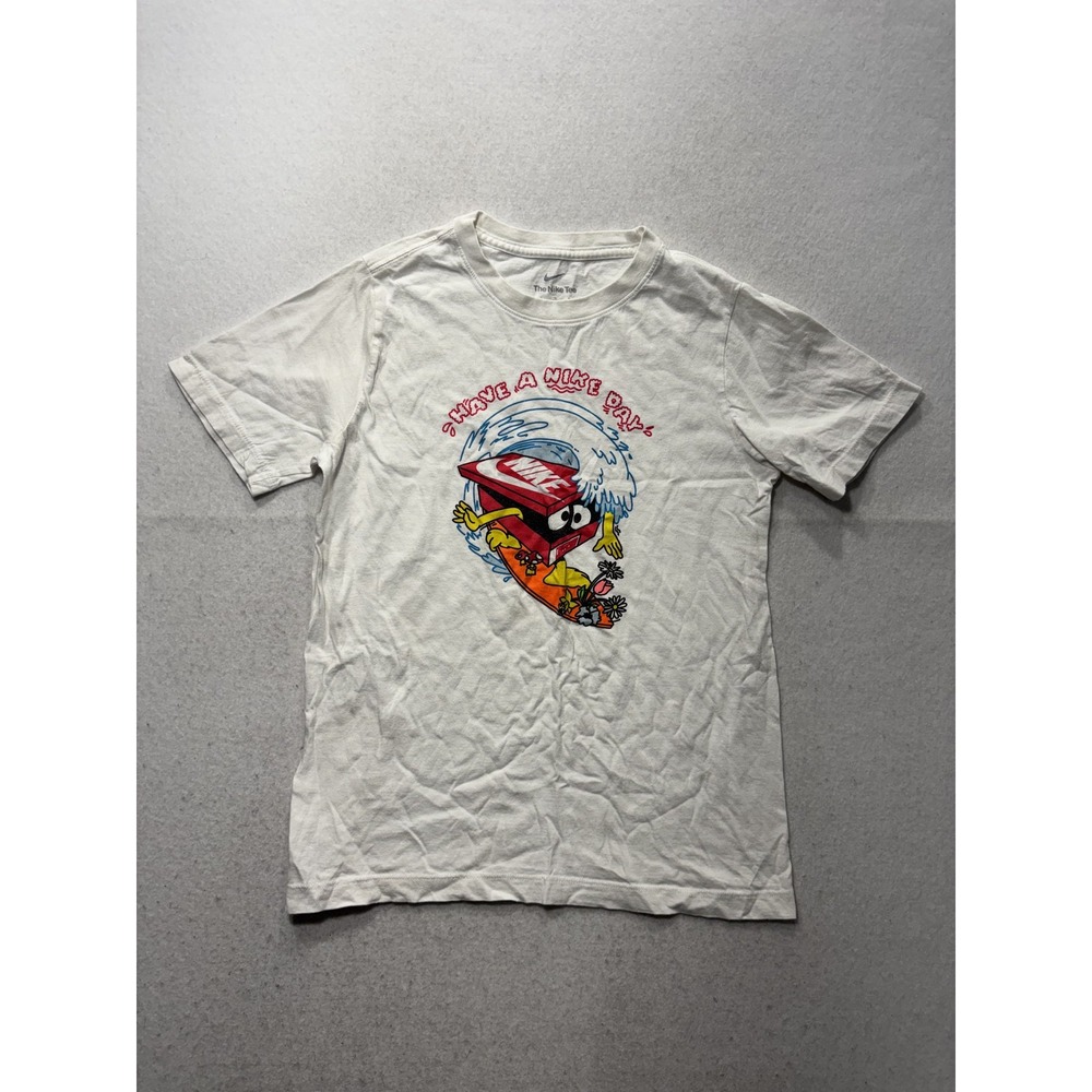 Nike Shirt Mens Large White Have A Nike Day Graphic Tee Surfing Box Cartoon Wave